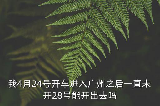 我4月24號開車進入廣州之后一直未開28號能開出去嗎