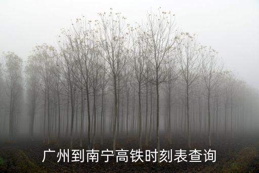 2021年6月廣州動車，廣州到南寧高鐵時刻表查詢