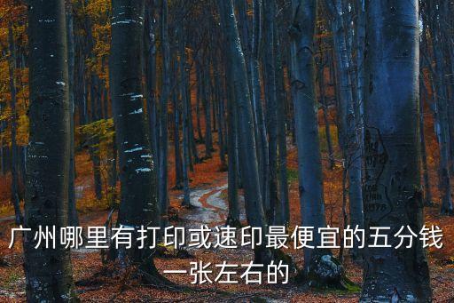 廣州哪里有打印或速印最便宜的五分錢一張左右的