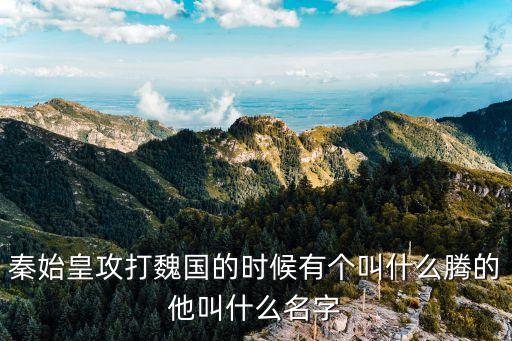內史騰，秦始皇攻打魏國的時候有個叫什么騰的他叫什么名字