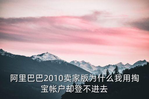 阿里巴巴2010賣家版為什么我用掏寶帳戶卻登不進去