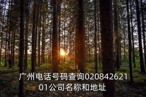 廣州電話號碼查詢02084262101公司名稱和地址