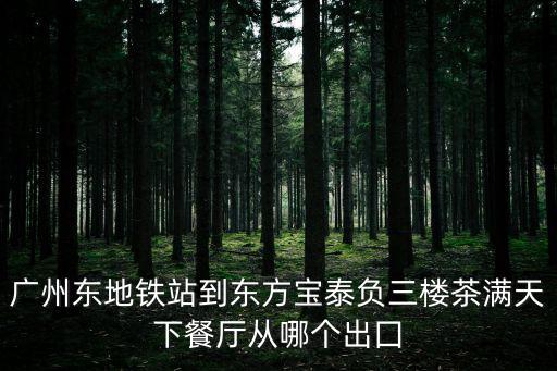 廣州東地鐵站到東方寶泰負三樓茶滿天下餐廳從哪個出囗