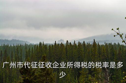 廣州市代征征收企業所得稅的稅率是多少