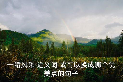 一睹風采 近義詞 或可以換成哪個優美點的句子