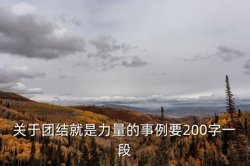 關于團結就是力量的事例要200字一段