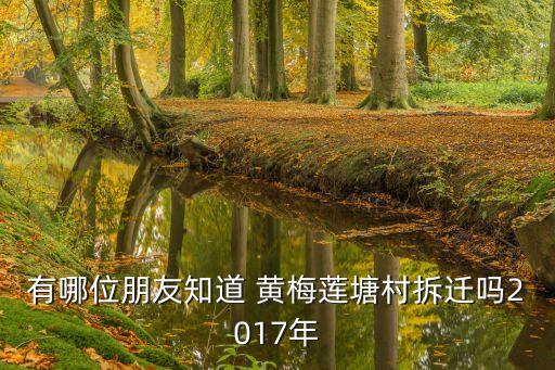 廣州花都區蓮塘村會拆遷嗎，有哪位朋友知道 黃梅蓮塘村拆遷嗎2017年