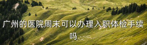 廣州的醫院周末可以辦理入職體檢手續嗎
