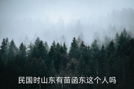 民國時山東有苗函東這個人嗎