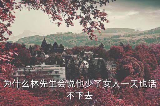 林先生廣州表哥連麥，為什么林先生會說他少了女人一天也活不下去
