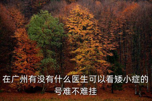 在廣州有沒有什么醫生可以看矮小癥的號難不難掛