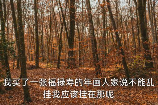 我買了一張福祿壽的年畫人家說不能亂掛我應該掛在那呢