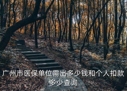 廣州市醫保單位需出多少錢和個人扣款多少查詢