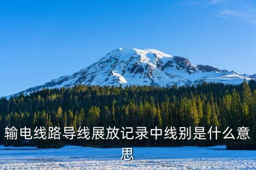 輸電線路導線展放記錄中線別是什么意思