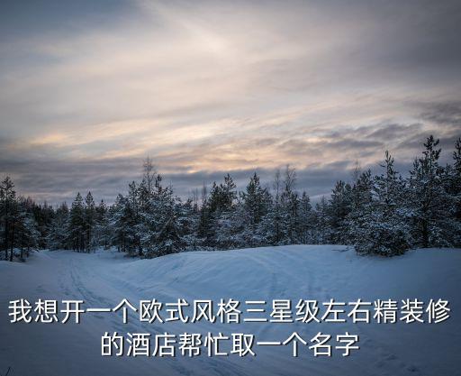 歐式酒店，我想開一個歐式風格三星級左右精裝修的酒店幫忙取一個名字