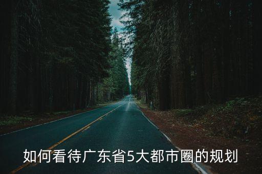 如何看待廣東省5大都市圈的規(guī)劃
