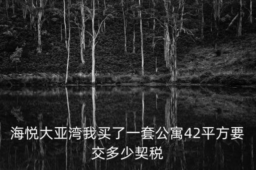 海悅大亞灣我買了一套公寓42平方要交多少契稅