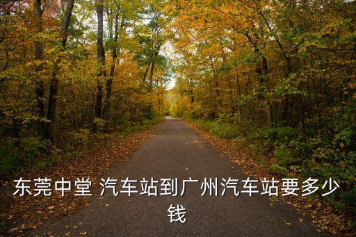 東莞中堂 汽車站到廣州汽車站要多少錢