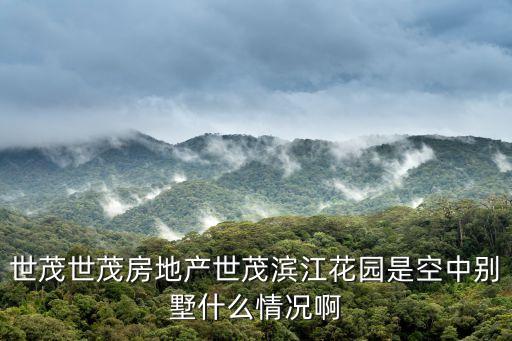 世茂世茂房地產(chǎn)世茂濱江花園是空中別墅什么情況啊