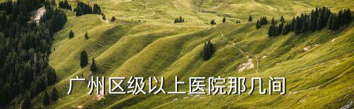廣州市區醫院有幾個，廣州市區級醫院有哪些荔灣區和白云區的