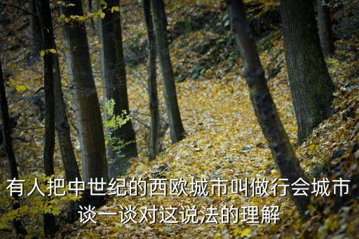 廣叔談房廣州知識城，有人把中世紀的西歐城市叫做行會城市談一談對這說法的理解