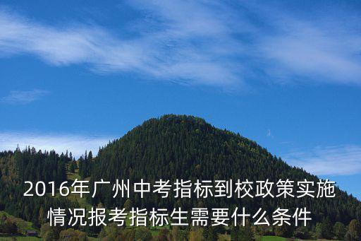 廣州中考定向指標(biāo)，廣州中考報(bào)考指標(biāo)生是什么意思