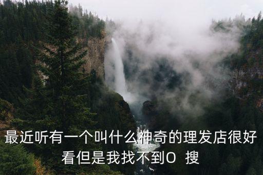 最近聽有一個叫什么神奇的理發店很好看但是我找不到O  搜