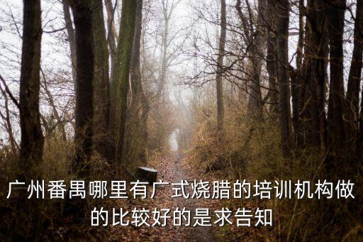 廣州番禺哪里有廣式燒臘的培訓機構做的比較好的是求告知