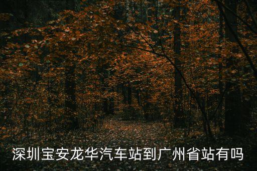 深圳寶安龍華汽車站到廣州省站有嗎