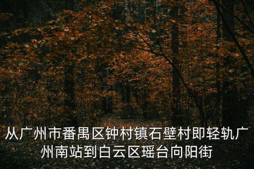 從廣州市番禺區鐘村鎮石壁村即輕軌廣州南站到白云區瑤臺向陽街