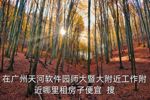 廣州天河軟件園哪里租房便宜，在廣州天河軟件園師大暨大附近工作附近哪里租房子便宜  搜