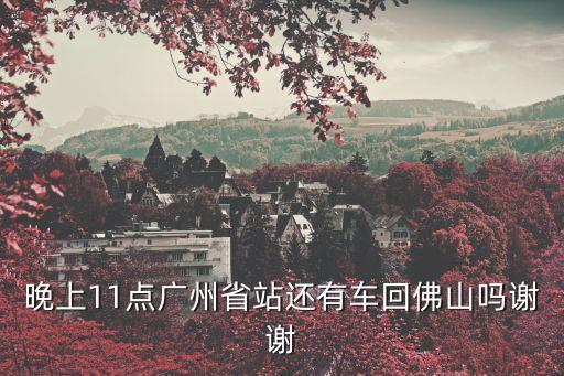 晚上11點廣州省站還有車回佛山嗎謝謝