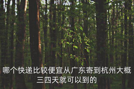 哪個快遞比較便宜從廣東寄到杭州大概三四天就可以到的