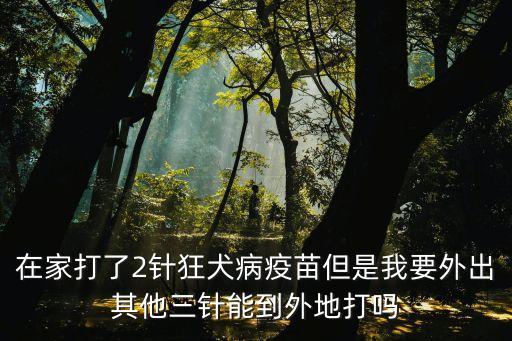打了第二針疫苗了能去廣州嗎，狂犬病疫苗打了二針去異地能打么