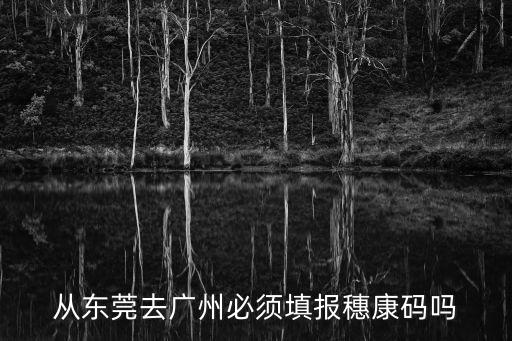 從東莞去廣州必須填報穗康碼嗎