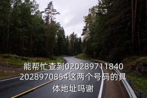 廣州市鑫潔清潔有限公司，能幫忙查到0202897118402028970854這兩個號碼的具體地址嗎謝