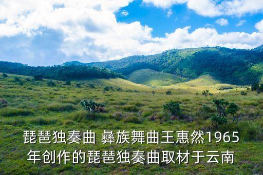 琵琶獨奏曲 彝族舞曲王惠然1965年創作的琵琶獨奏曲取材于云南