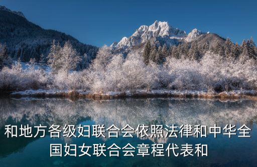 婦女聯合會章程，和地方各級婦聯合會依照法律和中華全國婦女聯合會章程代表和