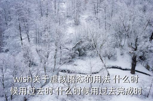 wish關于虛擬語態的用法 什么時候用過去時 什么時候用過去完成時