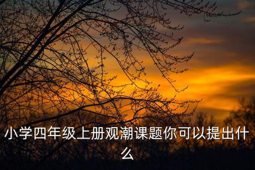 小學四年級上冊觀潮課題你可以提出什么