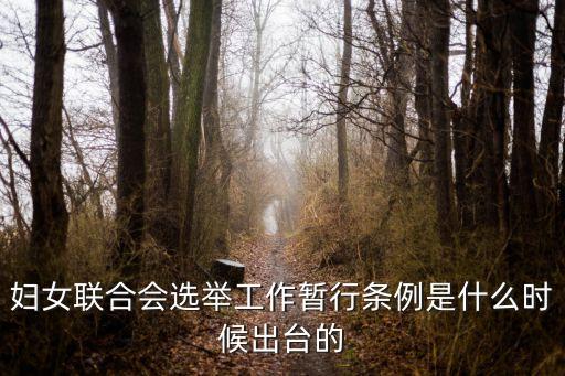 婦女聯(lián)合會選舉工作暫行條例是什么時候出臺的