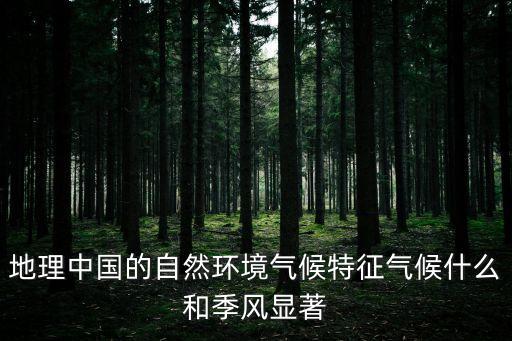 地理中國的自然環境氣候特征氣候什么和季風顯著