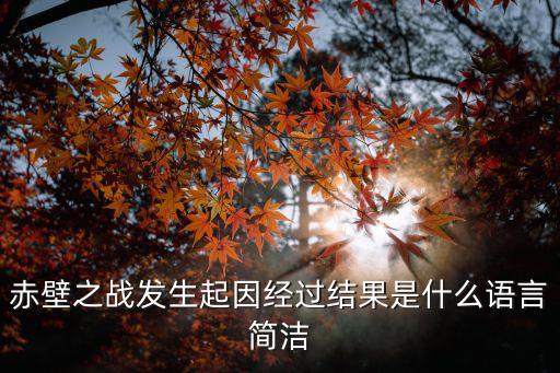 赤壁之戰發生起因經過結果是什么語言簡潔