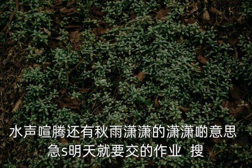 水聲喧騰還有秋雨瀟瀟的瀟瀟啲意思 急s明天就要交的作業(yè)  搜