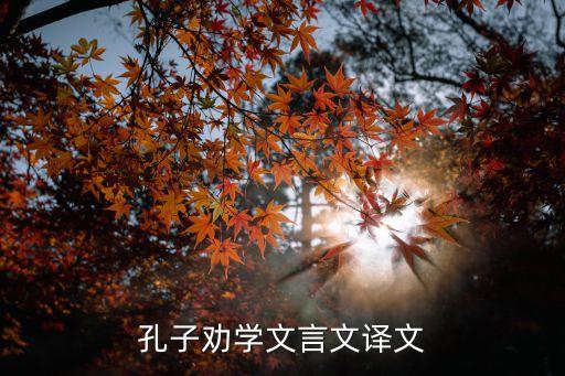 孔子勸學，孔子勸學文言文譯文