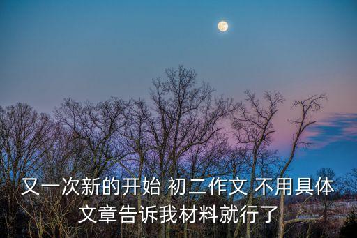 又一次新的開始 初二作文 不用具體文章告訴我材料就行了