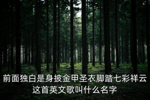 前面獨(dú)白是身披金甲圣衣腳踏七彩祥云這首英文歌叫什么名字