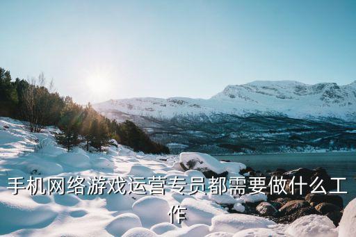 游戲運營是做什么的，手機網絡游戲運營專員都需要做什么工作