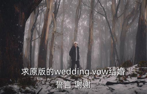 求原版的wedding vow結婚誓言 謝謝
