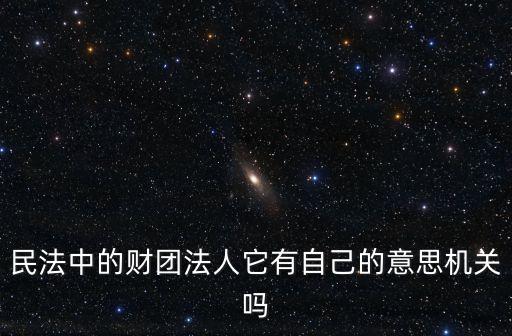 民法中的財團法人它有自己的意思機關嗎